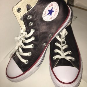 BRAND NEW BLACK SILK HIGHTOP CONVERSE